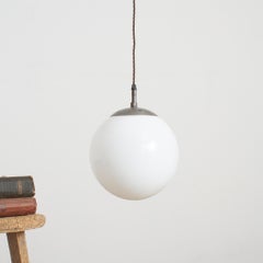 Antique Church Opaline Globe Pendant Light