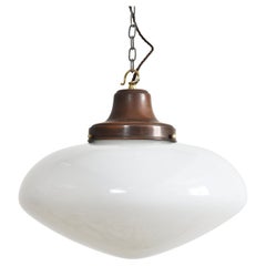 Antique Church Opaline Ovoid Pendant Light