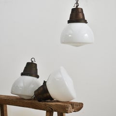 Antique Church Opaline Pendant Light