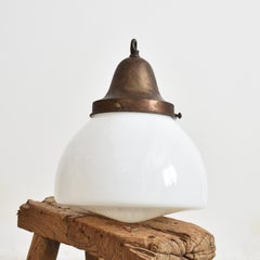 Antique Church Opaline Pendant Light