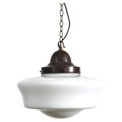 Antique Church Opaline Pendant Light