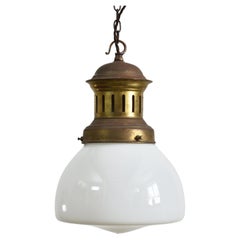 Vintage Church Opaline Pendant Light