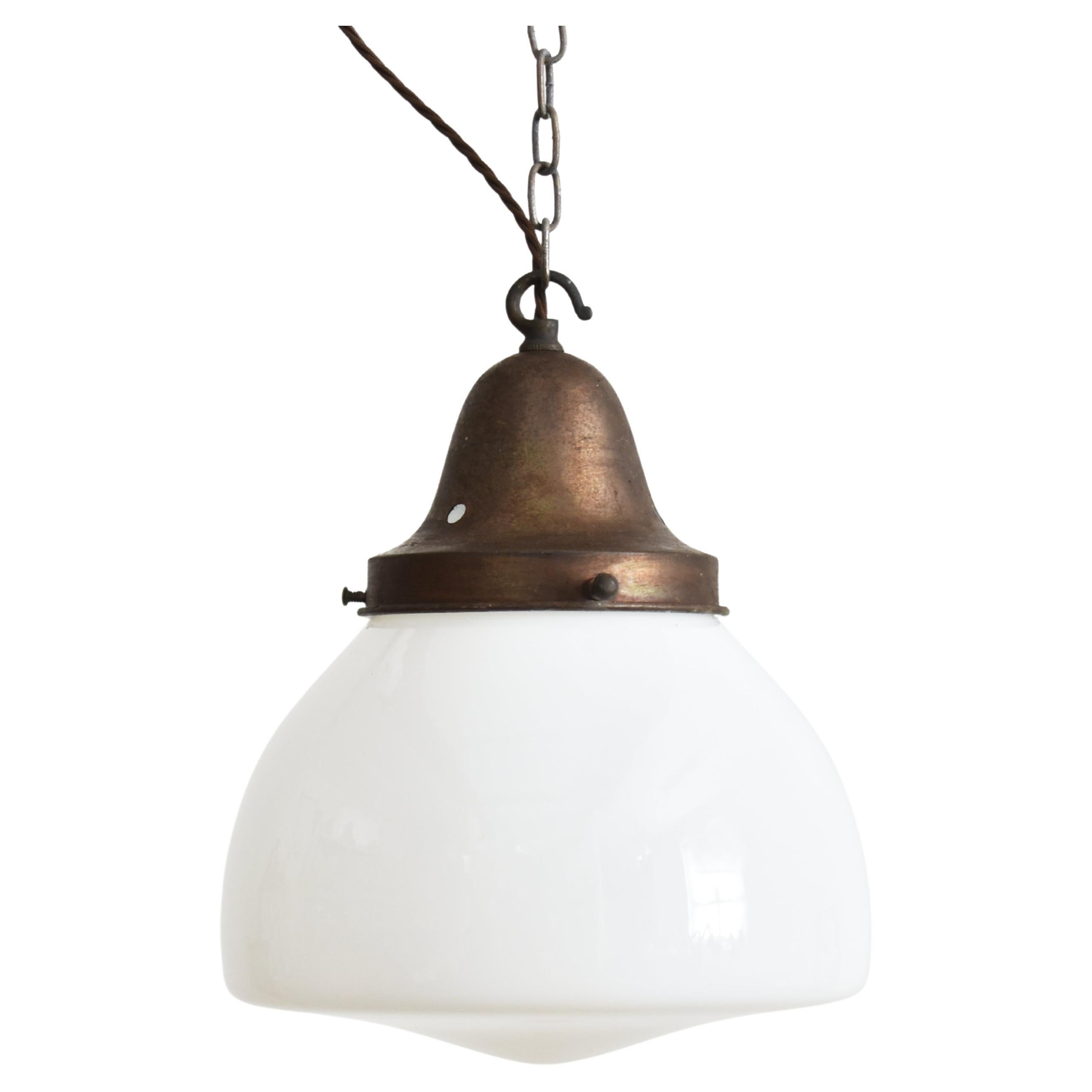 Antique Church Opaline Pendant Light For Sale at 1stDibs