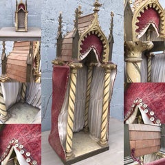 Antique Church Ornament Cupboard Holder, Display Cabinet, Original, 19th Century