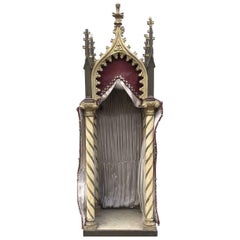 Antique Church Ornament Cupboard Holder, Display Cabinet, Original, 19th Century