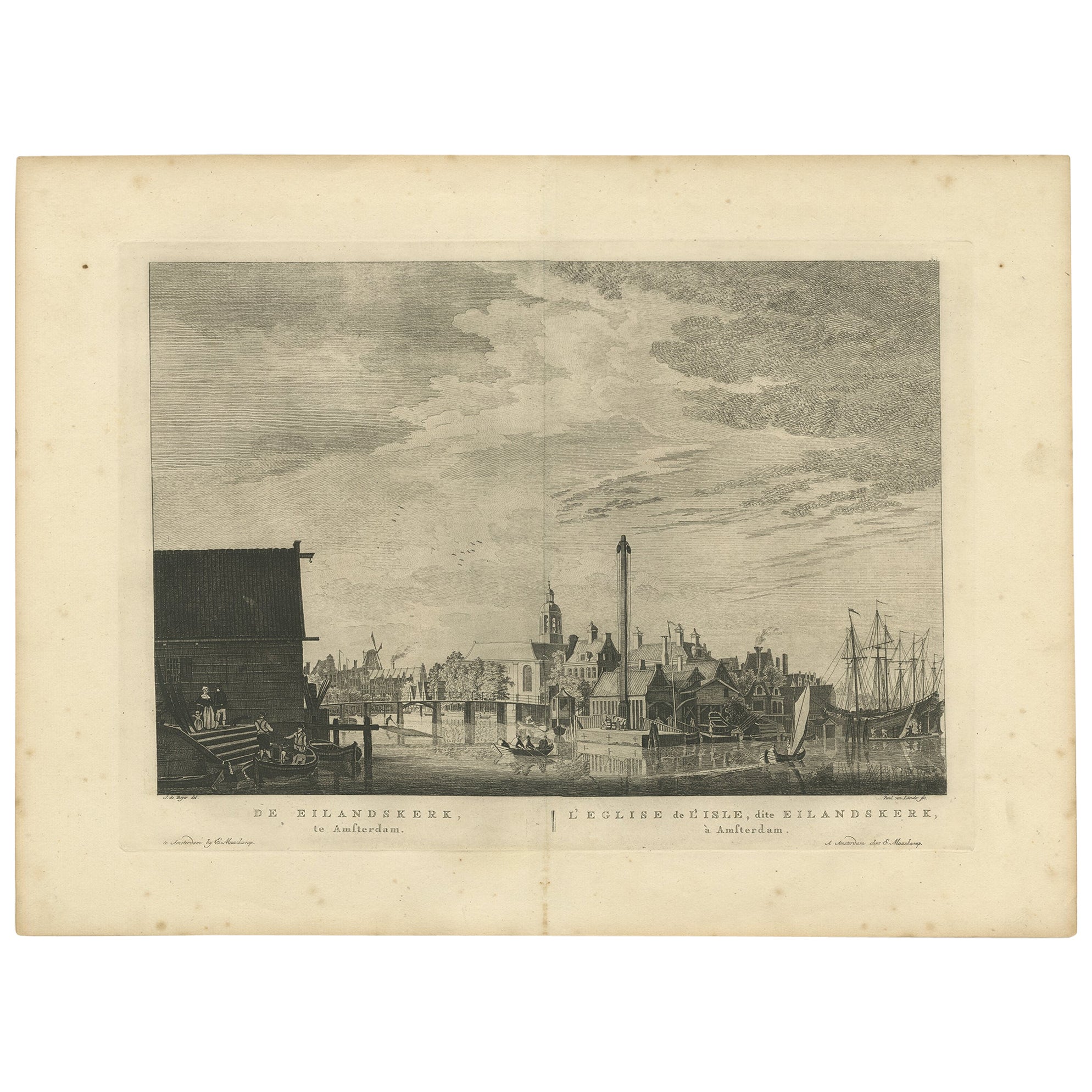 Impression d'église ancienne de la 'Eilandskerk' à Amsterdam par Maaskamp, 1805