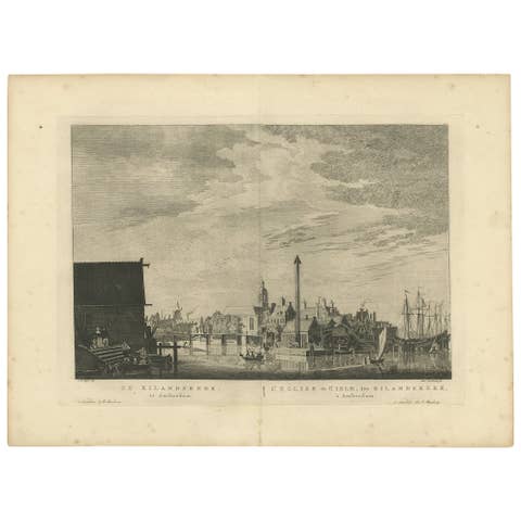 Antique Church Print of the 'Eilandskerk' in Amsterdam by Maaskamp, 1805