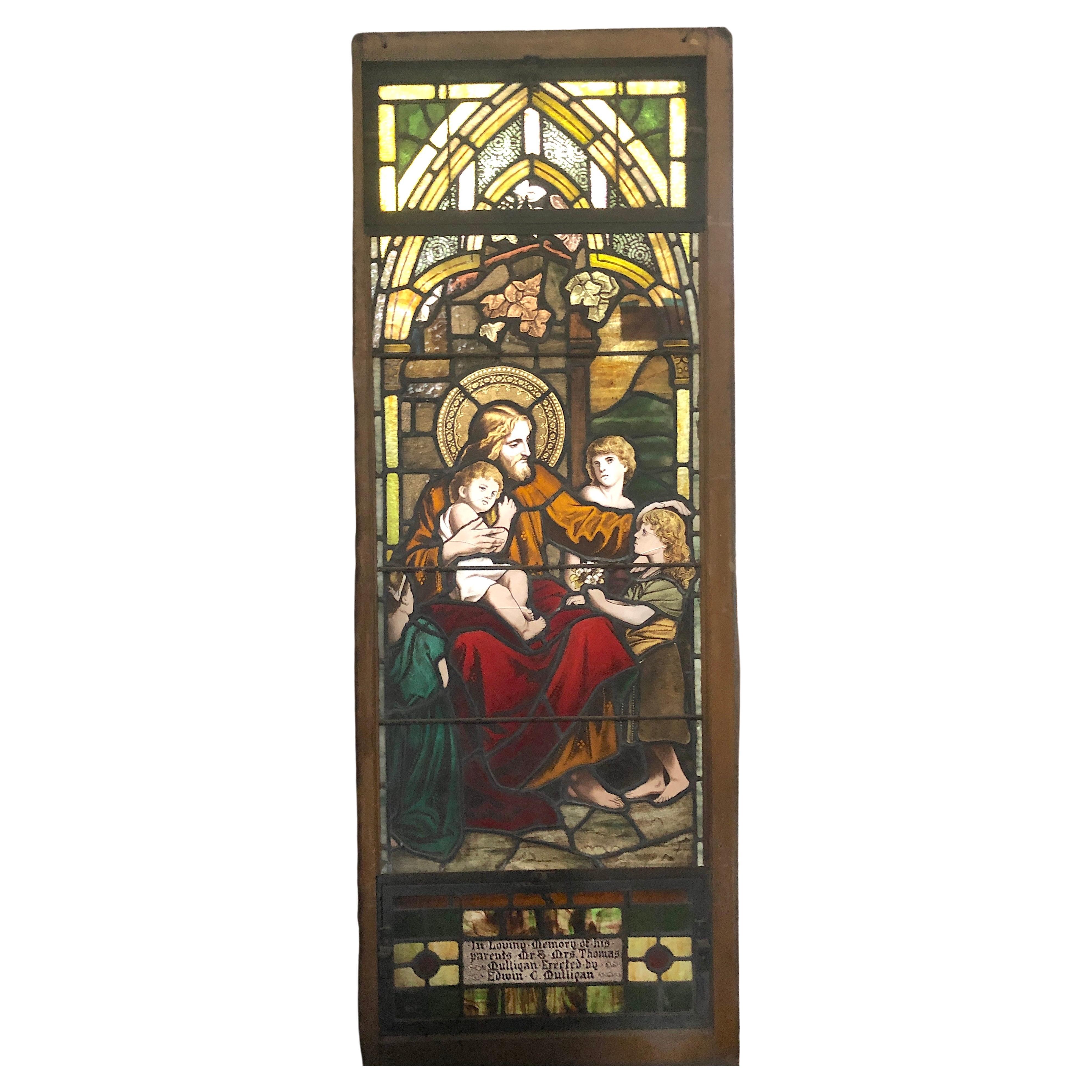 Ventana antigua de iglesia 28" x 74 en venta