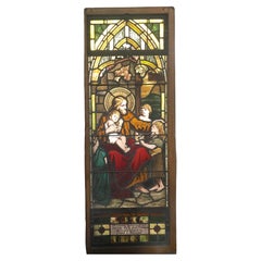 Vitrail d'église ancien 28" x 74"