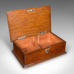 Antico portasigari, inglese, Oak, Cedro, Humidor da tavolo, edoardiano, Circa 1910
