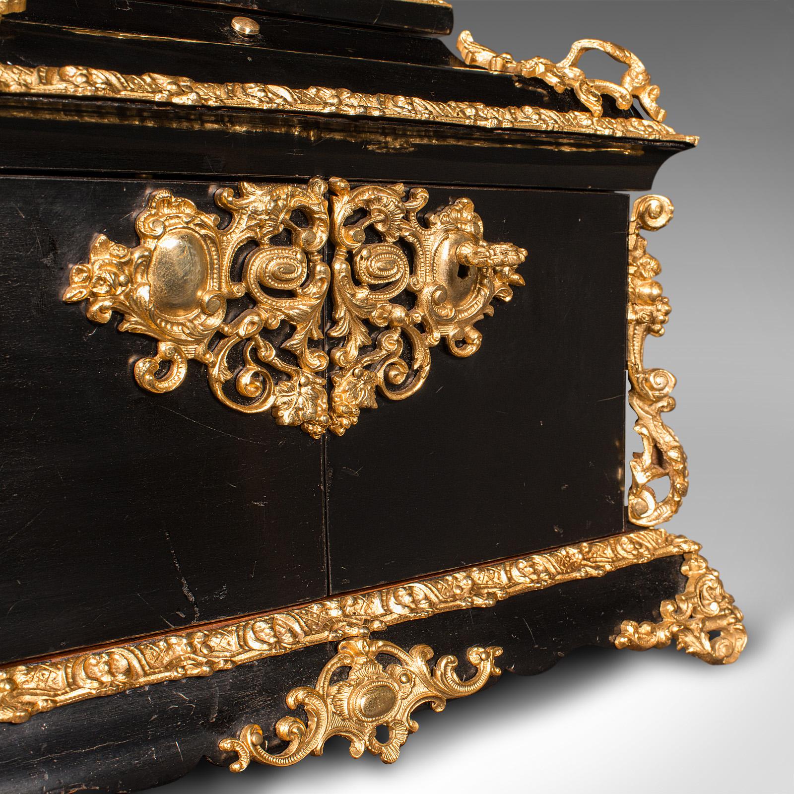 Antique Cigar Humidor, Continental, Ebonised, Petit Corona Case, Victorian, 1860 3