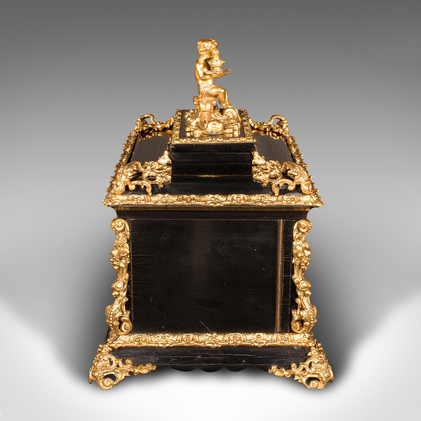 19th Century Antique Cigar Humidor, Continental, Ebonised, Petit Corona Case, Victorian, 1860