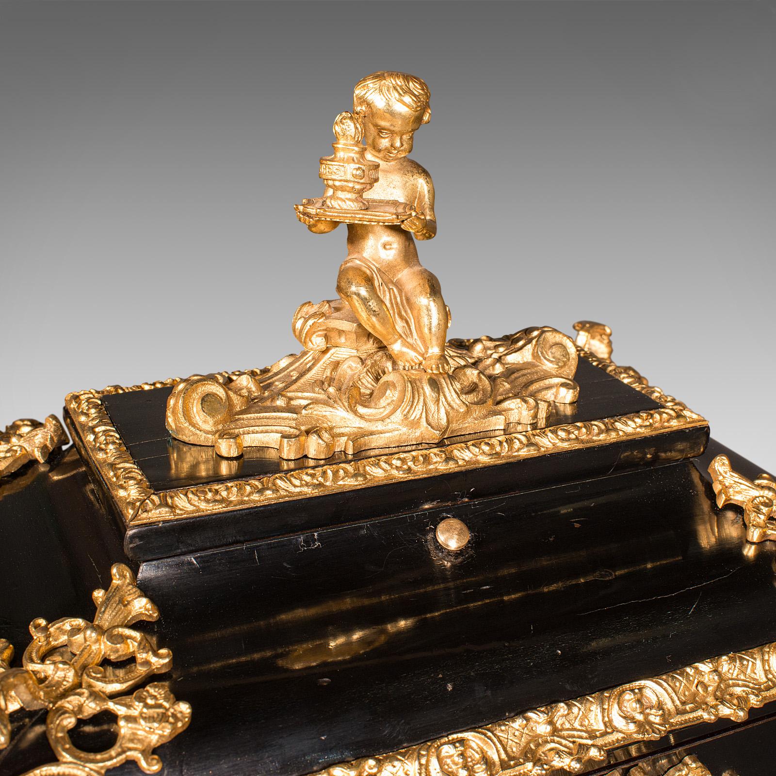 Antique Cigar Humidor, Continental, Ebonised, Petit Corona Case, Victorian, 1860 2