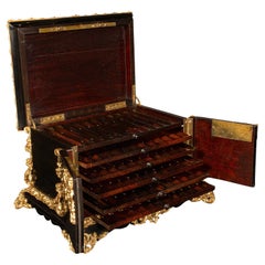 Antique Cigar Humidor, Continental, Ebonised, Petit Corona Case, Victorian, 1860