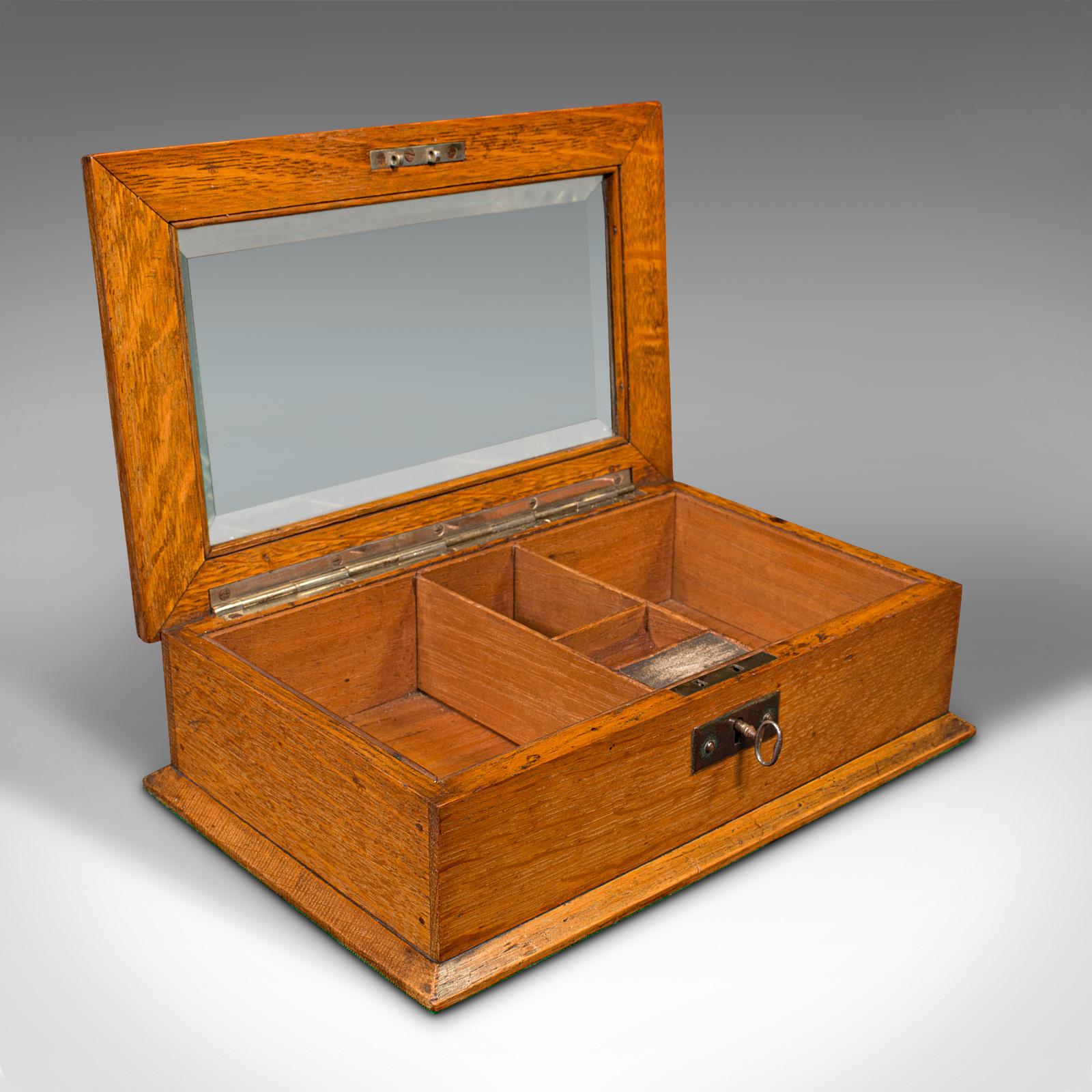 Antique Cigar Humidor, English, Oak, Bronze, Smoker's Case, Edwardian, C.1910 4