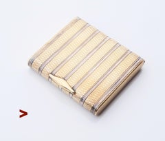 Antique European Cigarette case box solid 925 Gilt Silver / 155 gr