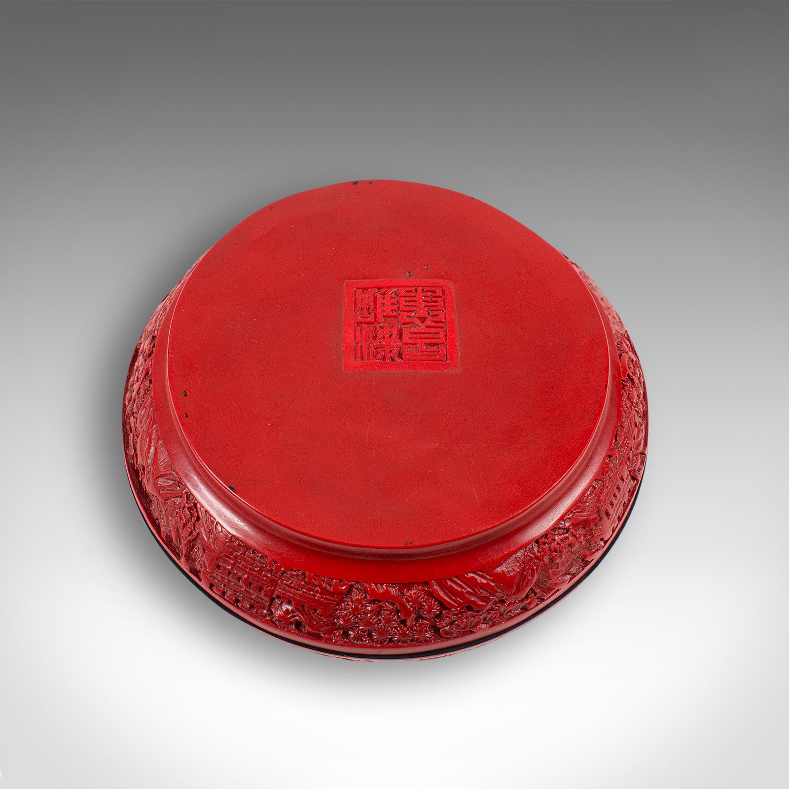 Antique Cinnabar Box, Chinese, Lacquer, Decorative Tray, Qing Dynasty circa 1900 7