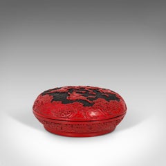 Antique Cinnabar Box, Chinese, Lacquer, Decorative Tray, Qing Dynasty circa 1900