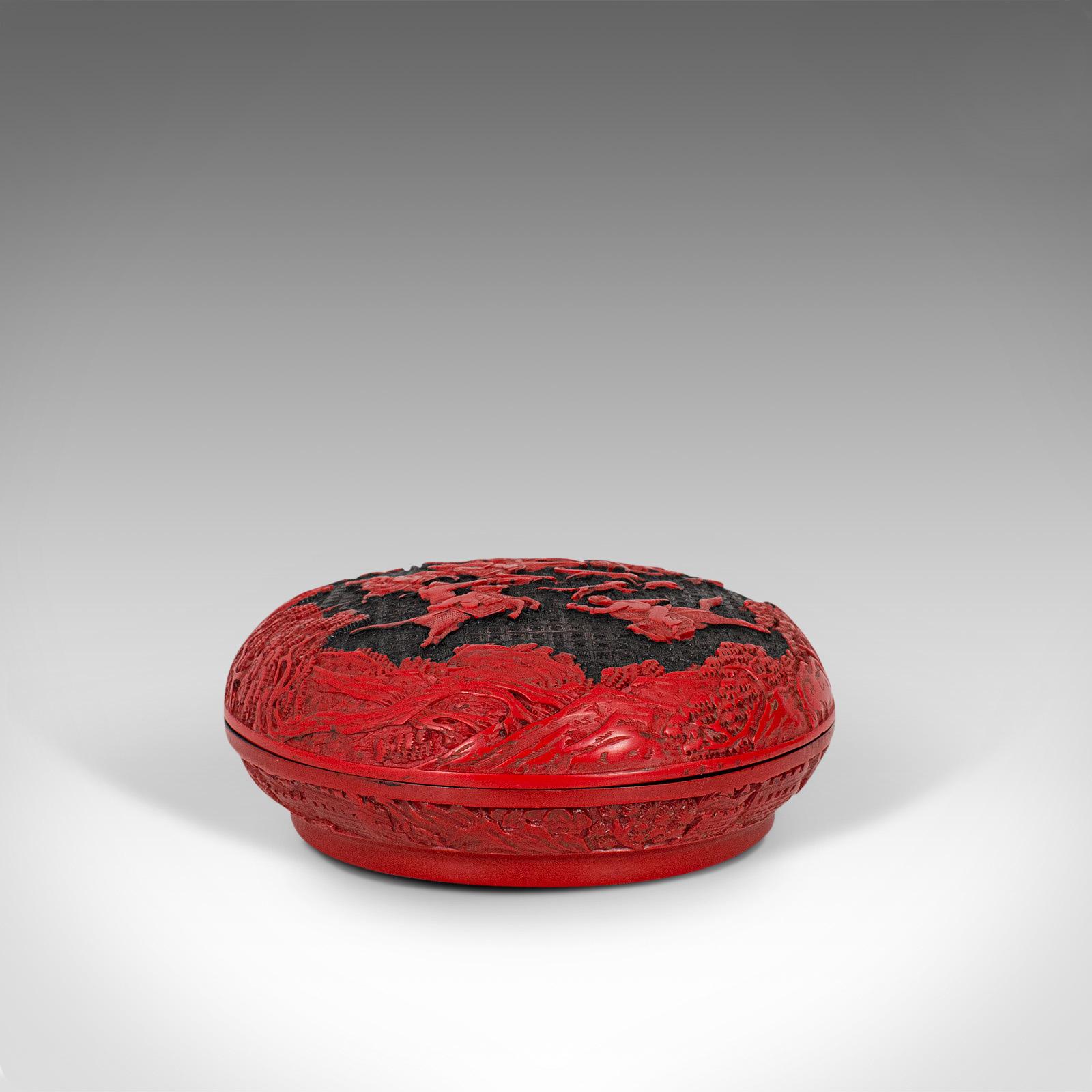 19th Century Antique Cinnabar Box, Chinese, Lacquer, Decorative Tray, Qing Dynasty circa 1900