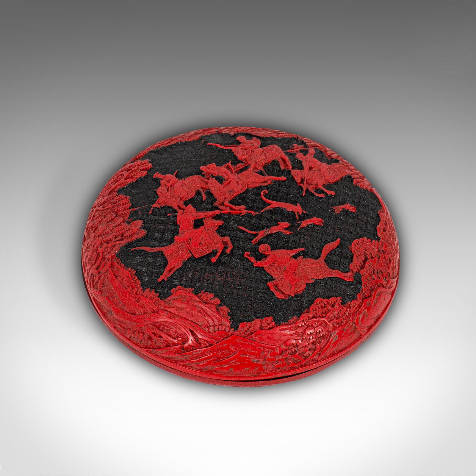 Antique Cinnabar Box, Chinese, Lacquer, Decorative Tray, Qing Dynasty circa 1900 2