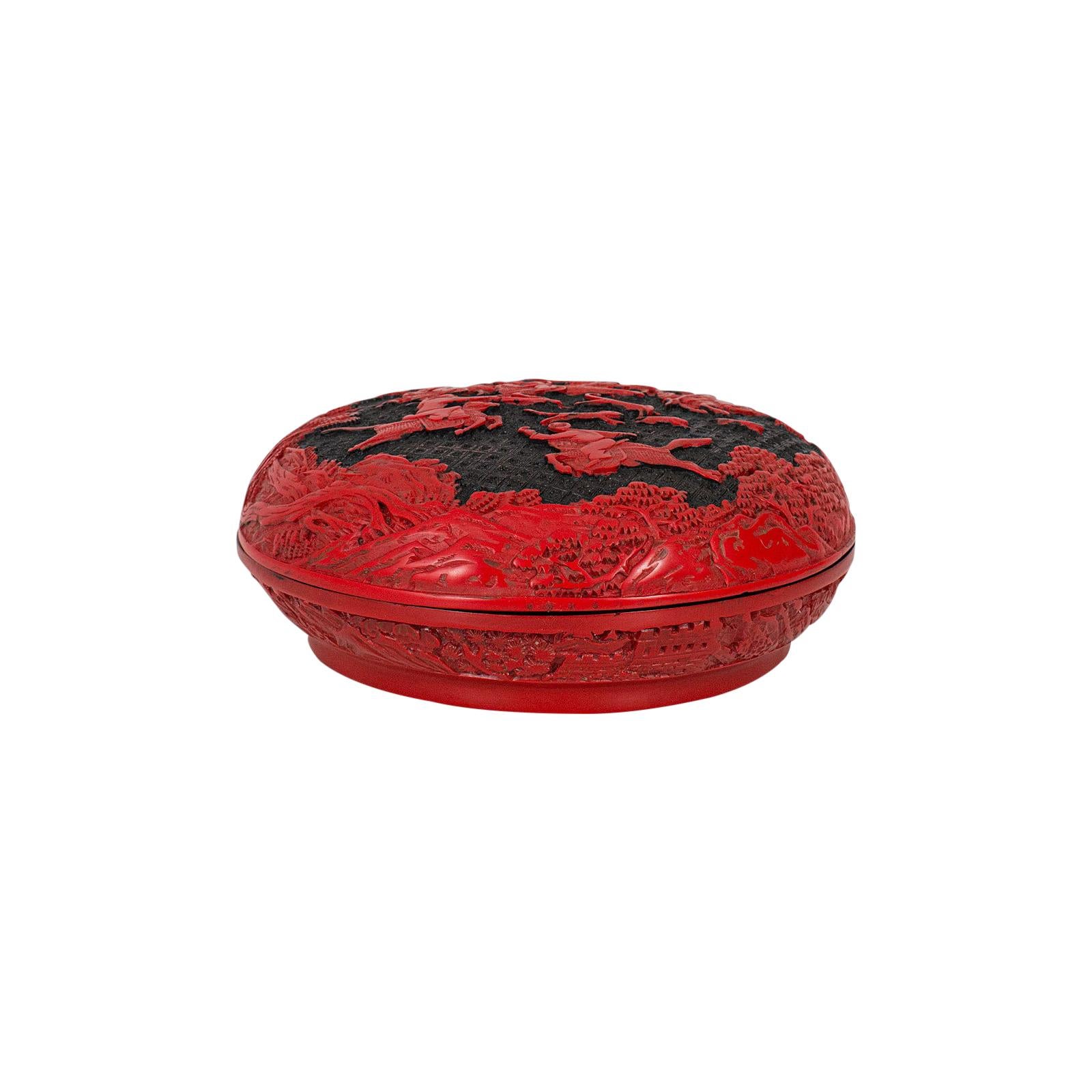 Antique Cinnabar Box, Chinese, Lacquer, Decorative Tray, Qing Dynasty circa 1900