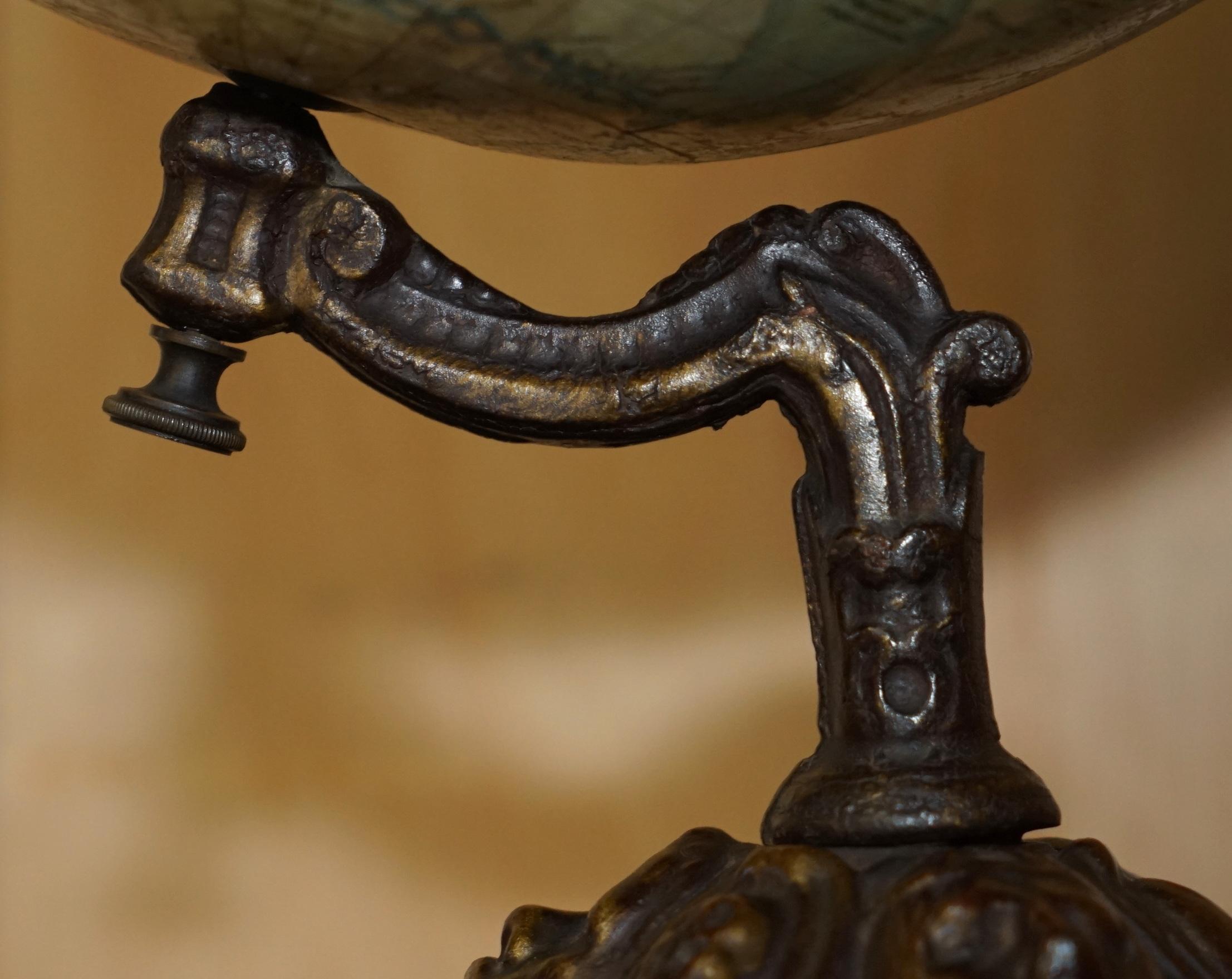 Fer ANTiQUE CIR 1880 J LEBEGUE & Cie PARIS TERRESTRIAL LITHOGRAPHIQUE GLOBE CAST IRON en vente