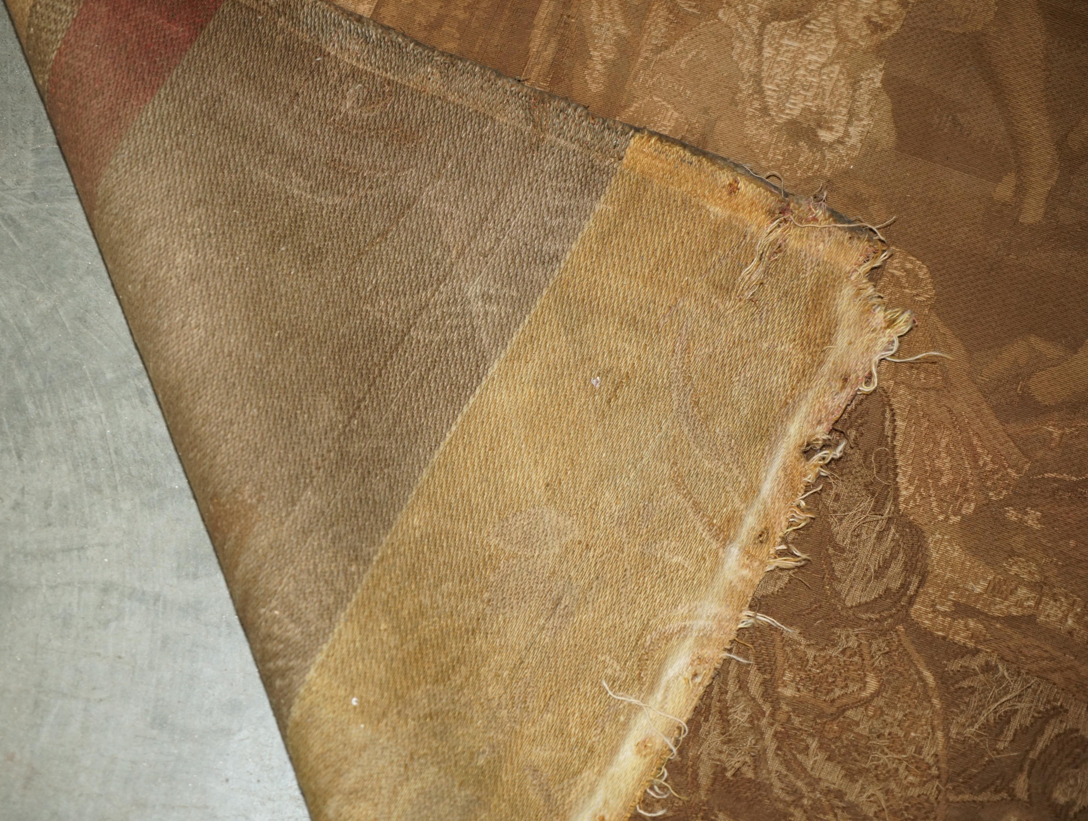 ANTIQUE CIR 1880 TAPESTRY DEPICTING WATTEAU-ESQUE FiGURES AFTER ANTOINE WATTEAU For Sale 9