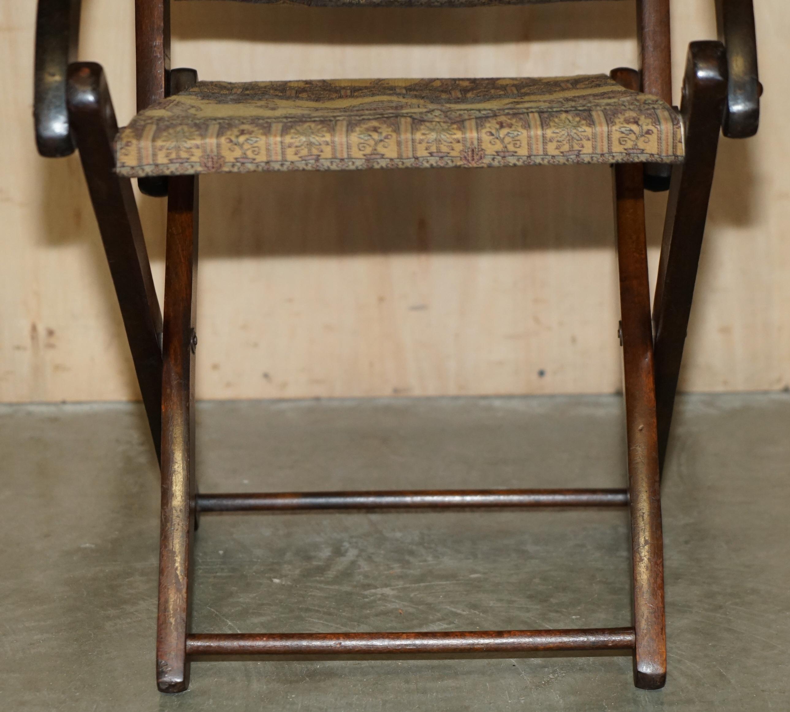 ANTIQUE CIR 1890 ANGLO INDIAN ELEPHANT COLONIAL FOLDING MILITARY CAMPAIGN CHAiR For Sale 3