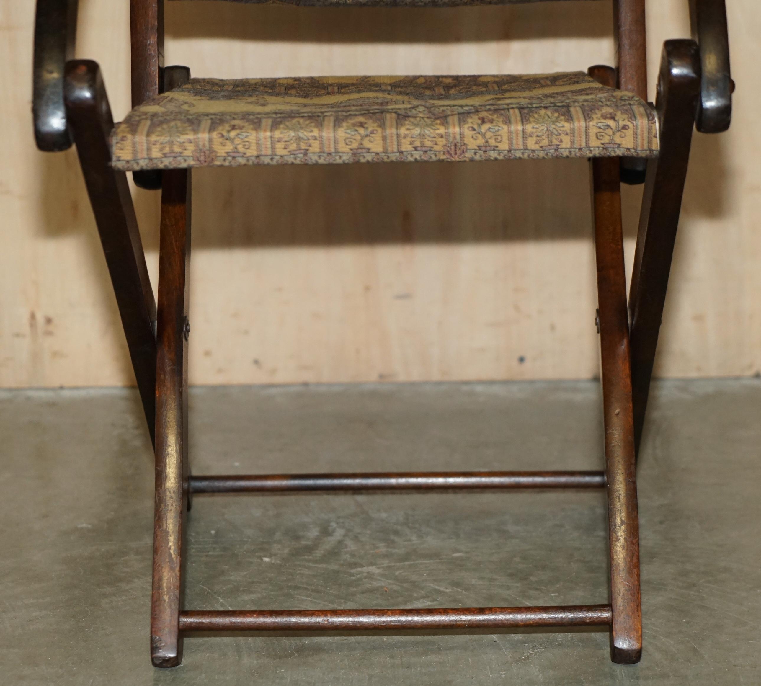 ANTIQUE CIR 1890 ANGLO INDIAN ELEPHANT COLONIAL FOLDING MILITARY CAMPAIGN CHAiR For Sale 2