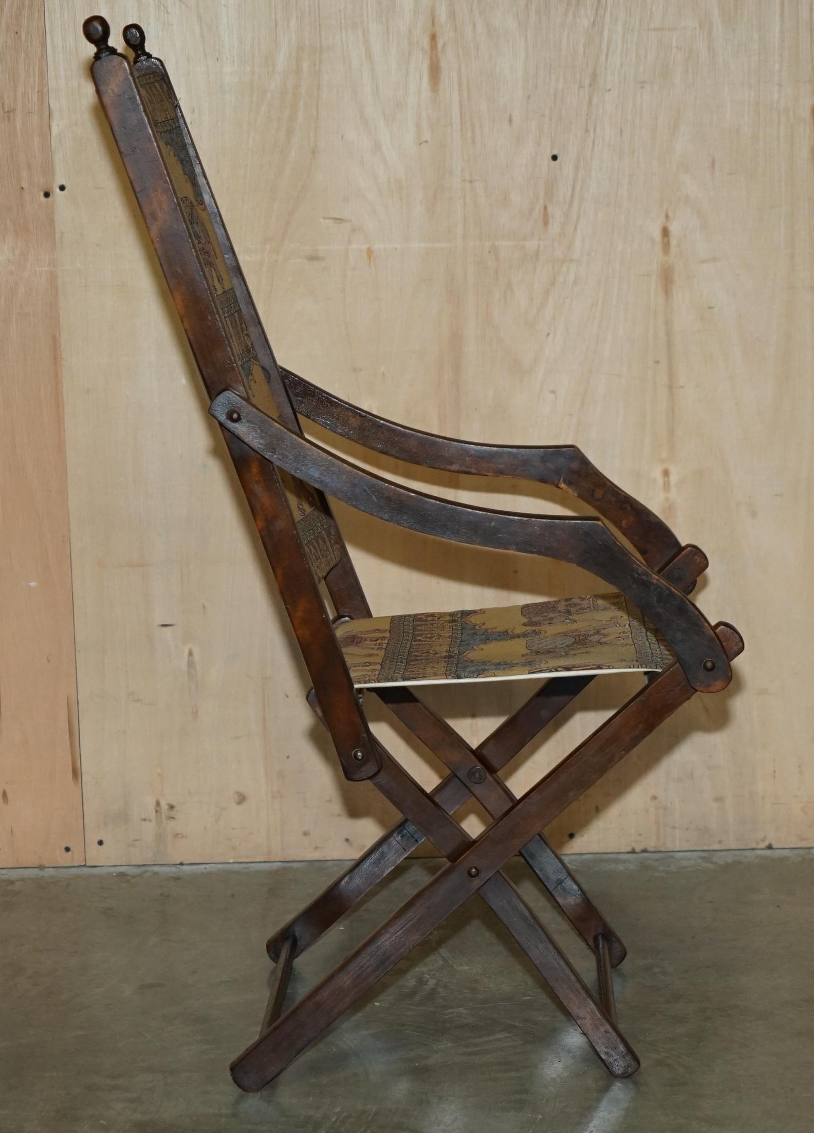ANTIQUE CIR 1890 ANGLO INDIAN ELEPHANT COLONIAL FOLDING MILITARY CAMPAIGN CHAiR For Sale 3