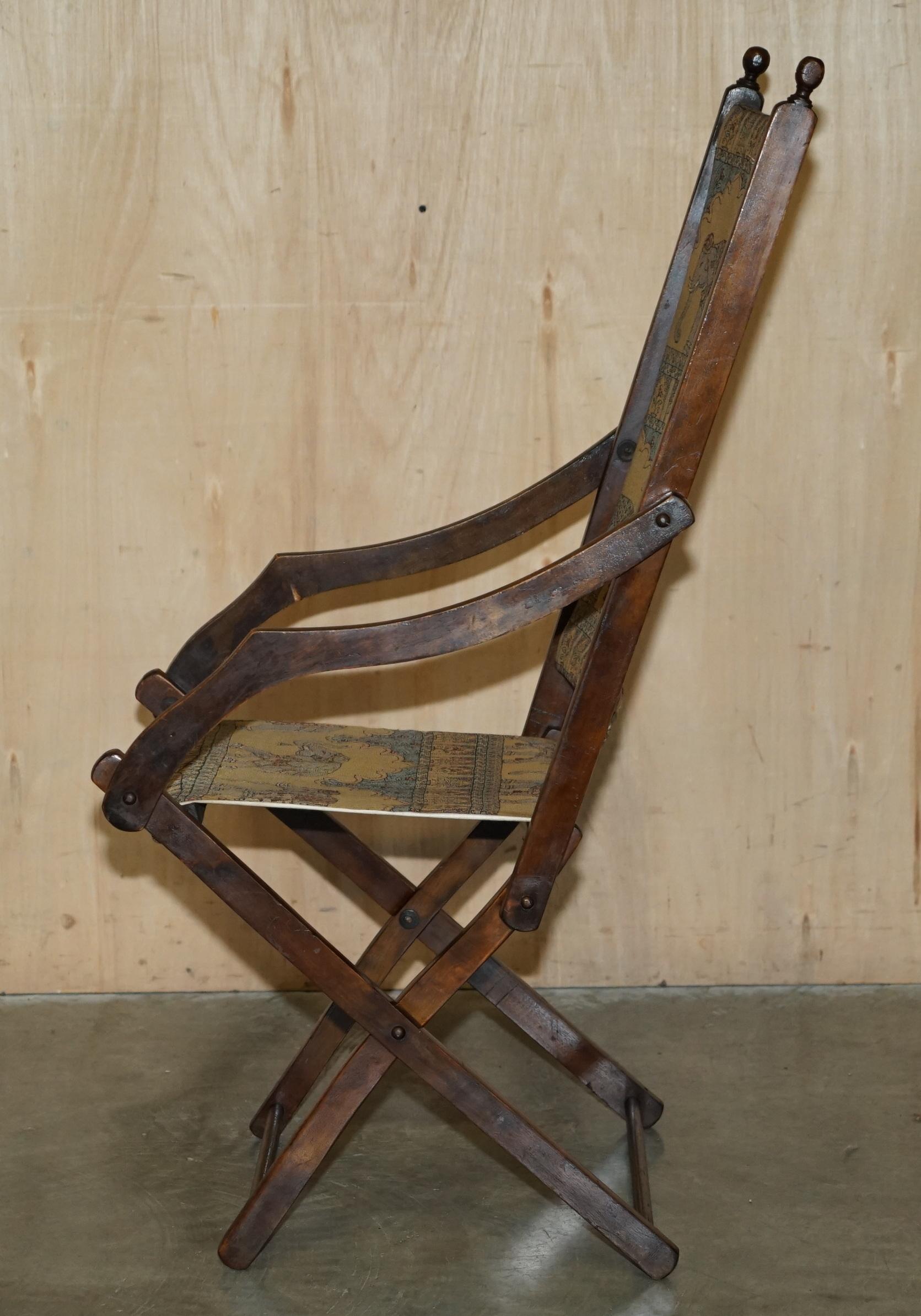ANTIQUE CIR 1890 ANGLO INDIAN ELEPHANT COLONIAL FOLDING MILITARY CAMPAIGN CHAiR For Sale 5