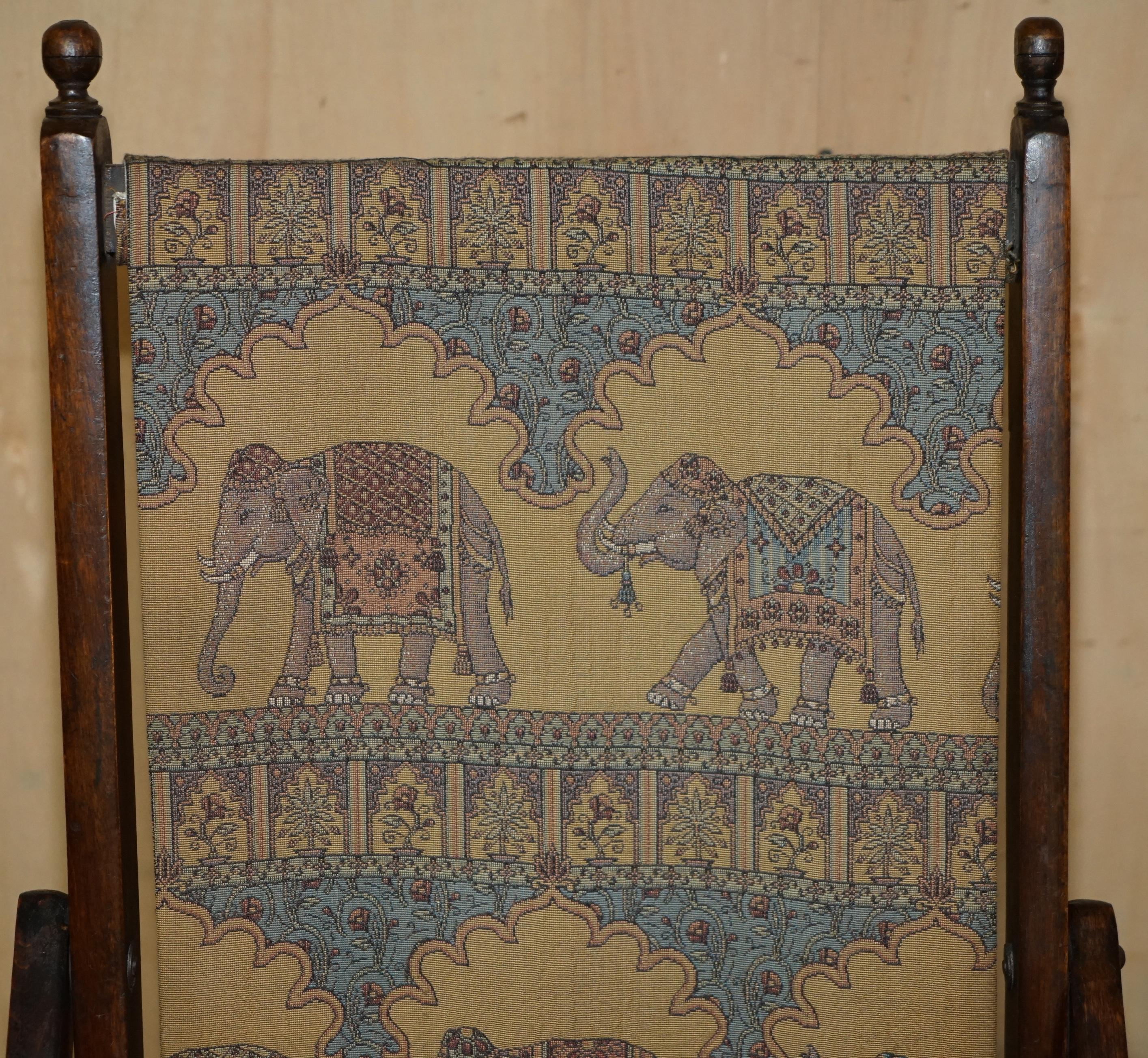 Indian ANTIQUE CIR 1890 ANGLO INDIAN ELEPHANT COLONIAL FOLDING MILITARY CAMPAIGN CHAiR For Sale