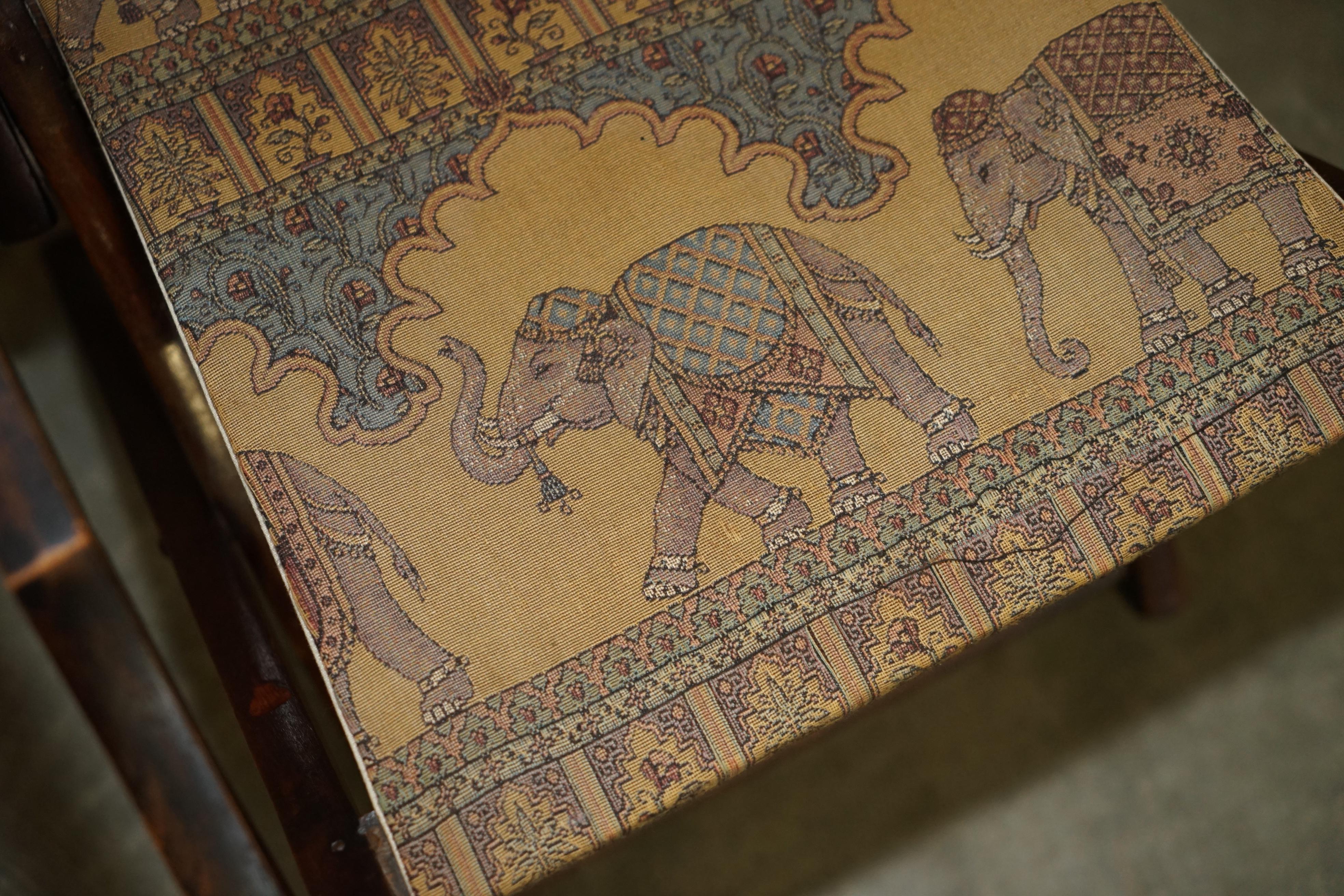 Late 19th Century ANTIQUE CIR 1890 ANGLO INDIAN ELEPHANT COLONIAL FOLDING MILITARY CAMPAIGN CHAiR For Sale