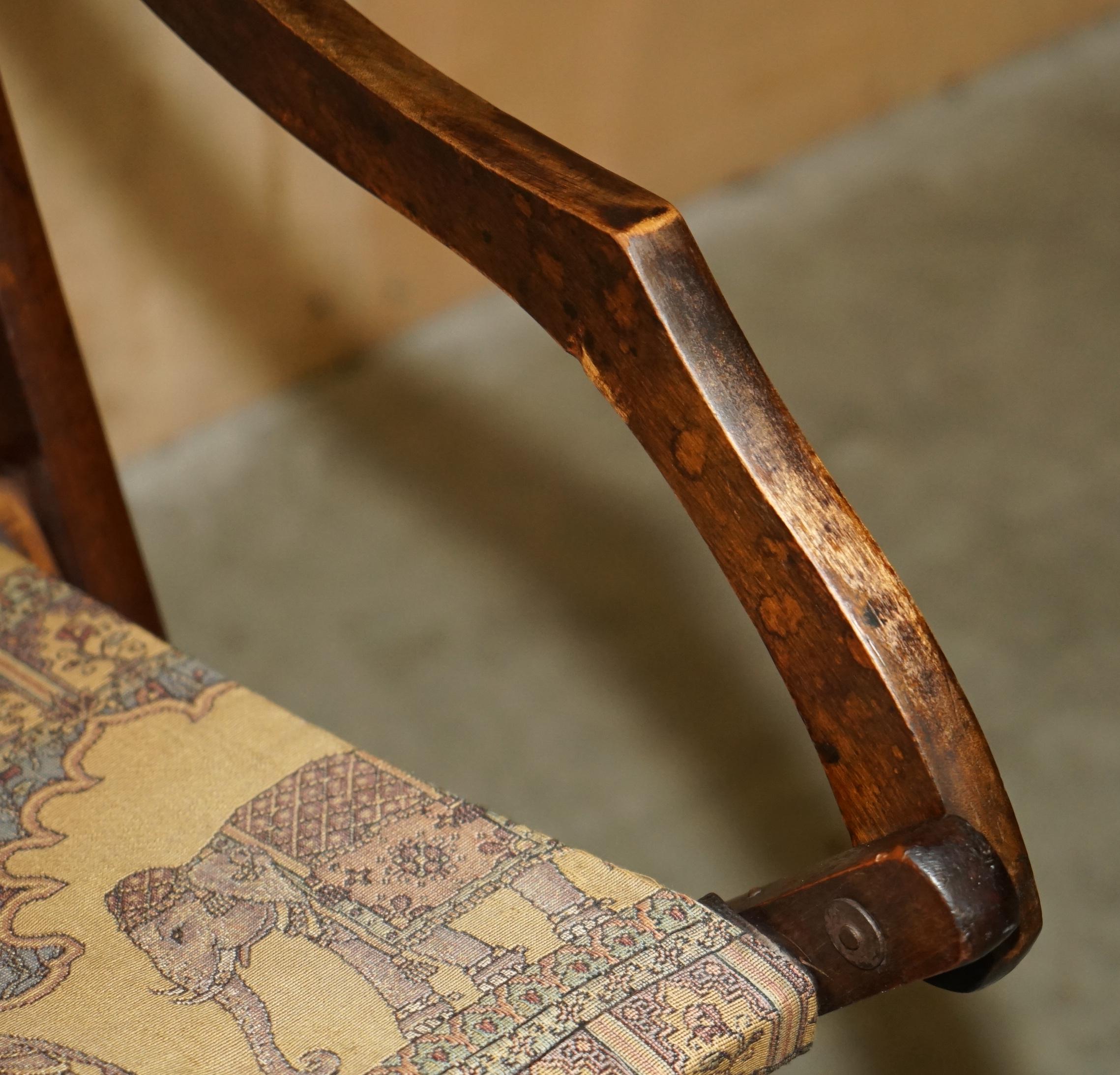 ANTIQUE CIR 1890 ANGLO INDIAN ELEPHANT COLONIAL FOLDING MILITARY CAMPAIGN CHAiR For Sale 1