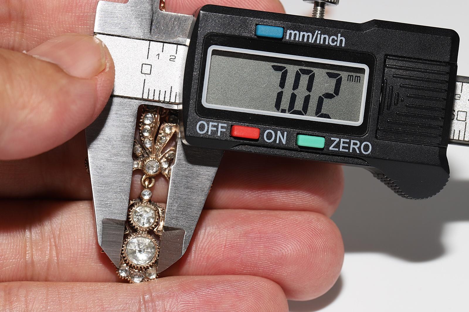 Collier pendentif ancien en or 14 carats avec diamants naturels taille rose, fabriqué à la main en vente 4