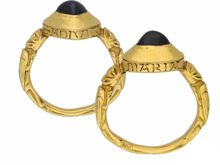 Antique Circa 14th Century Medieval sapphire gold ring For Sale at ...