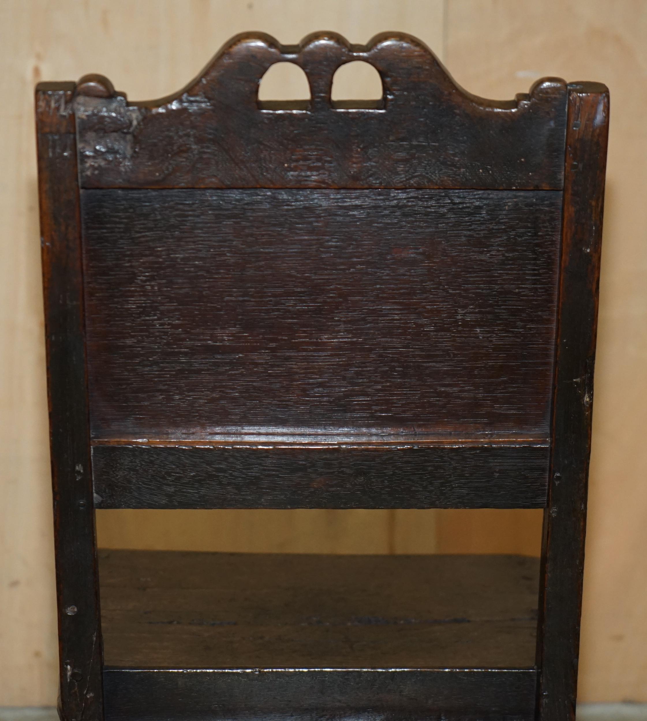 ANTIGUA SILLA OCCASiONAL DE ROBLE INGLÉS DEL SIGLO XVII CIRCA 1660-1680 CHARLES II en venta 3