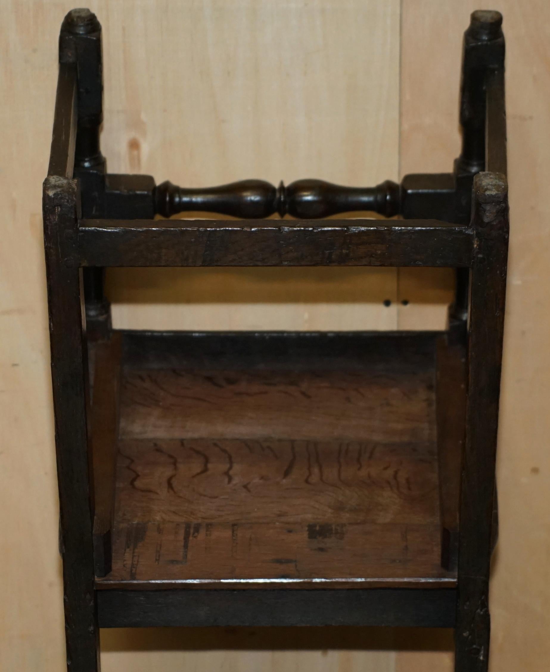 ANTIGUA SILLA OCCASiONAL DE ROBLE INGLÉS DEL SIGLO XVII CIRCA 1660-1680 CHARLES II en venta 7
