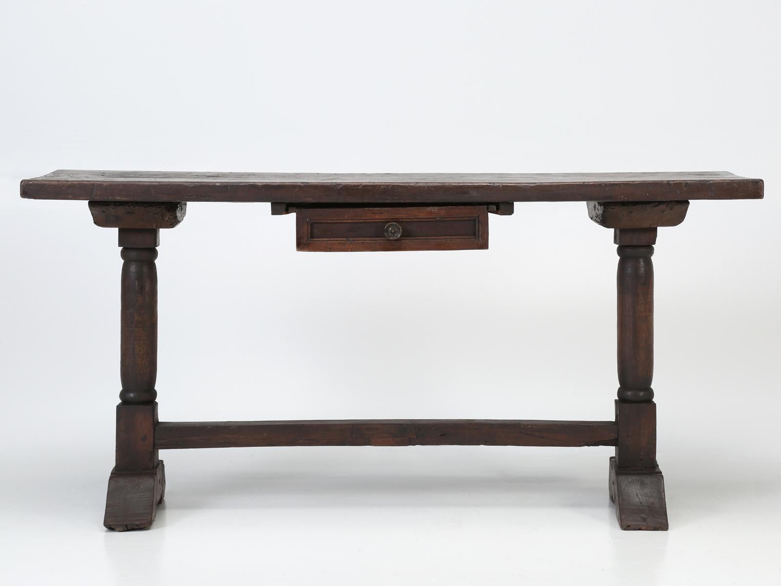 Oak Antique Italian c1690-1730 Console Table, Desk, or Sofa Table 
