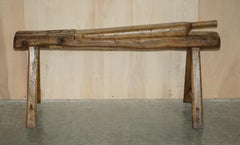 ANTIQUE CIRCA 1800 PRiMITIVE FOLK ART HEMP CUTTING MACHINE VERY DECORATIVE PIECE