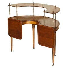 ANTIQUE CIRCA 1840 EARLY VICTORIAN EXTENDING HUNT TABLE WiTH BRASS GALLERY SHELF