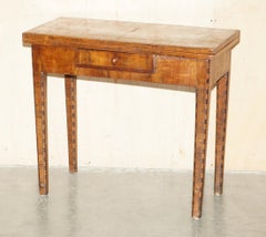 ANTIQUE CIRCA 1840 ENGLISH INLAID FOLDiNG CHESSBOARD GAMES CHESS TABLE