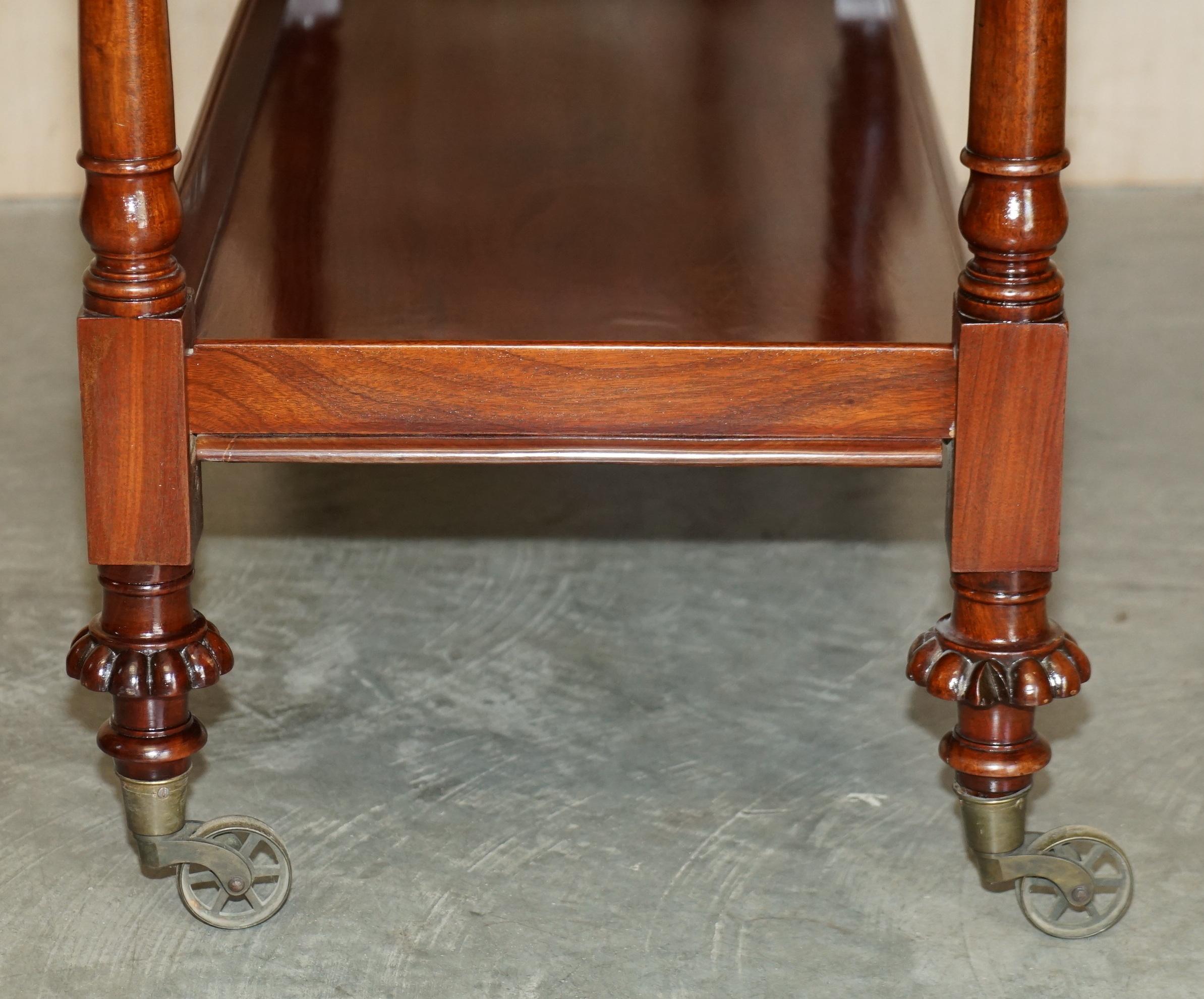 Antique circa 1840 English Hardwood Three Tier Bookcase Trolly After Gillows For Sale 11