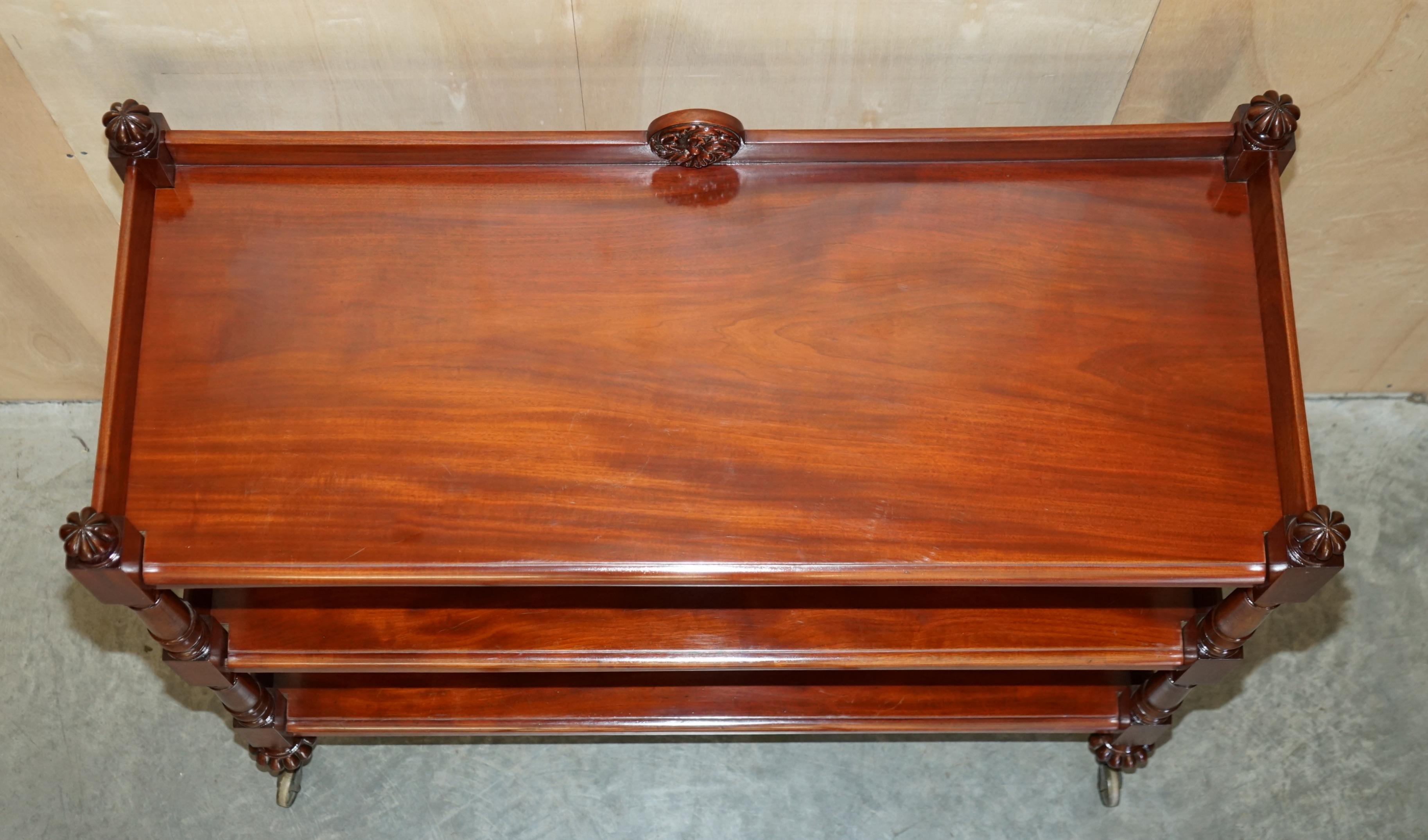 Antique circa 1840 English Hardwood Three Tier Bookcase Trolly After Gillows For Sale 3