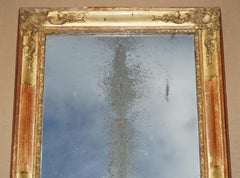 ANTIQUE CiRCA 1840 FRENCH FOXED GLASS ORIGINAL PLATE MIRROR STUNNING GILT FRAME