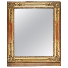 ANTIQUE CiRCA 1840 FRENCH FOXED GLASS ORIGINAL PLATE MIRROR STUNNING GILT FRAME