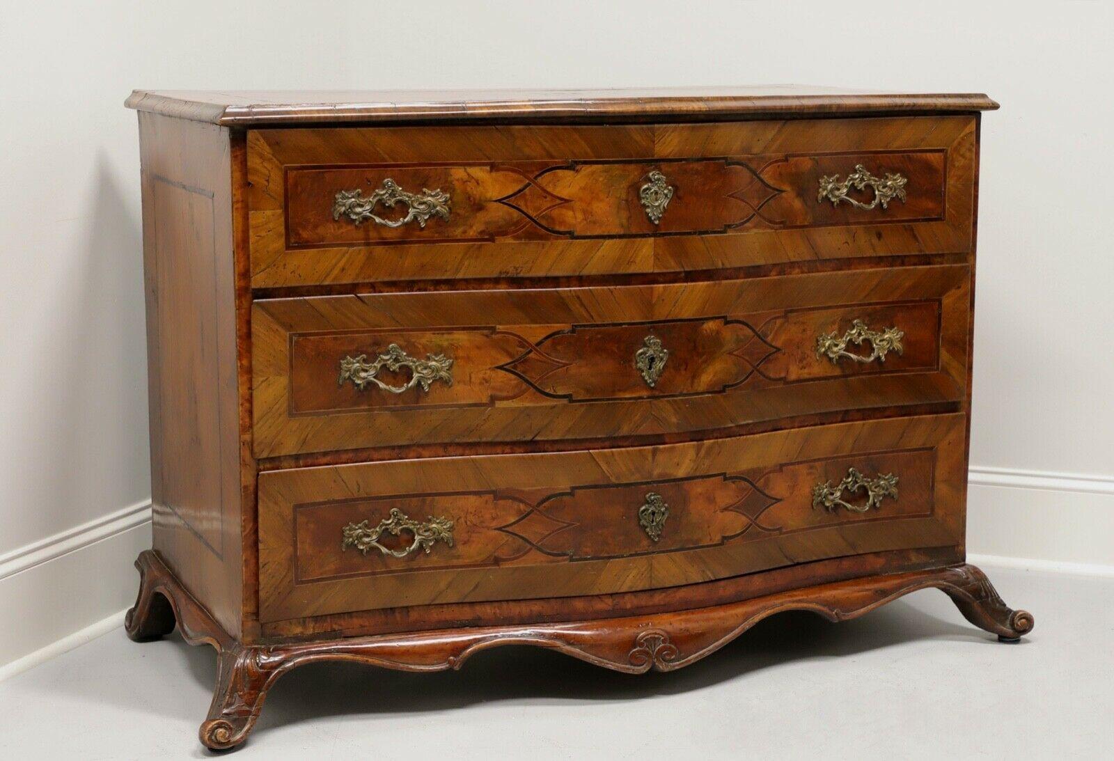 Antique Circa 1840 German Baroque Inlaid Parquetry Bowfront Chest 6