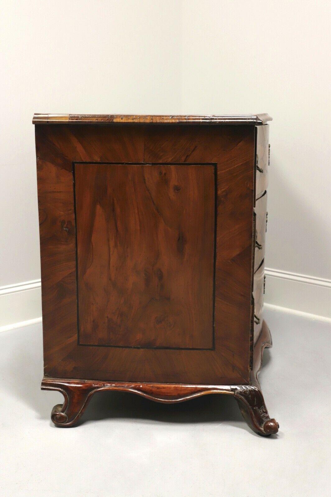Antique Circa 1840 German Baroque Inlaid Parquetry Bowfront Chest In Good Condition In Charlotte, NC