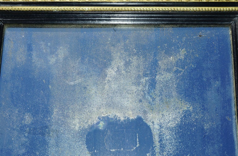 ANTIQUE CIRCA 1840 ITALIAN FOXED GLASS ORIGINAL PLATE MiRROR STUNNING