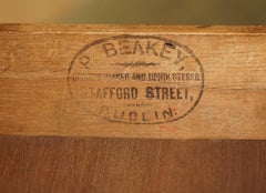 Antique circa 1850 Patrick Beakey Dublin Oxblood Leather Demilune Gallery Desk